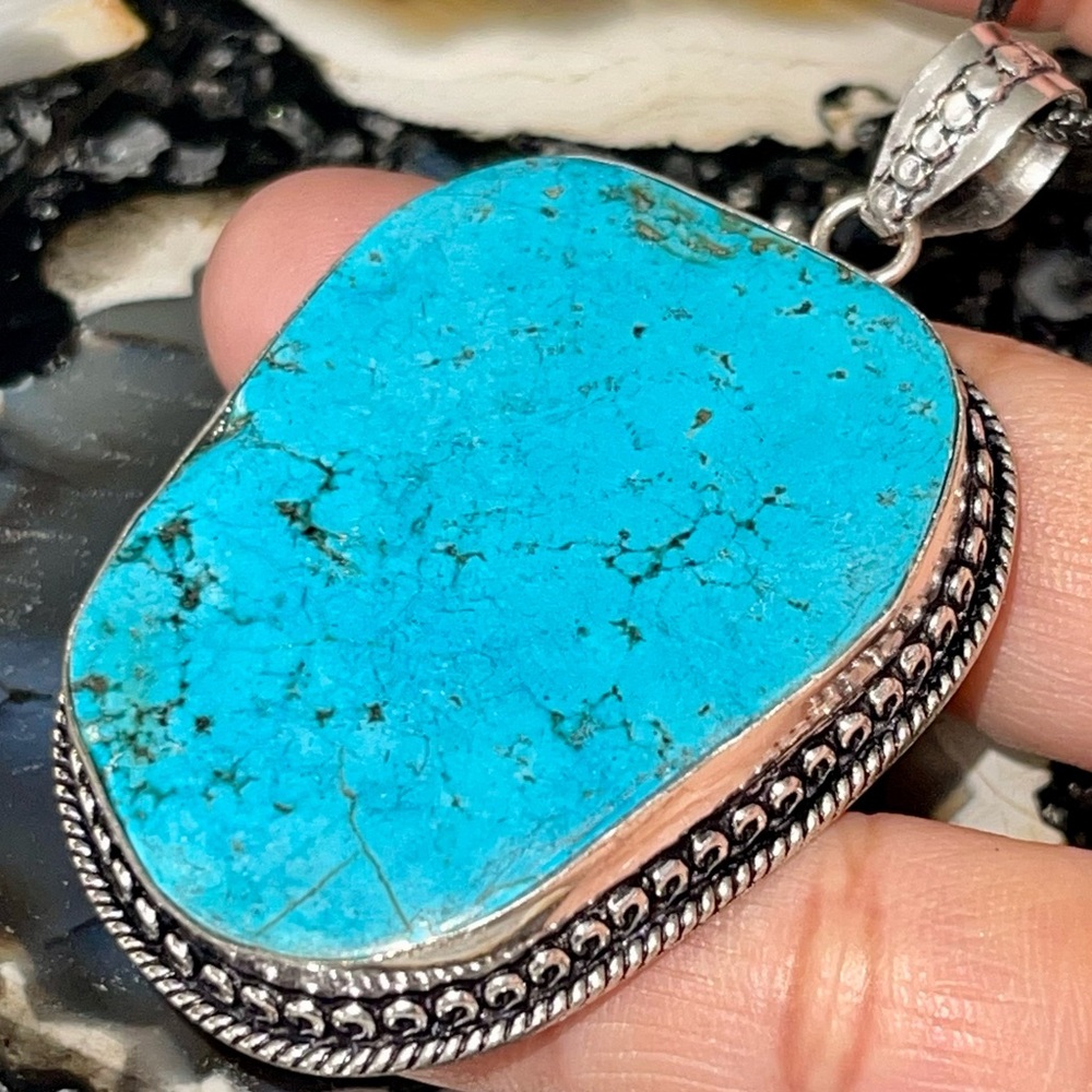 Blue Sea Sediment Jasper Pendant 2 1/2”